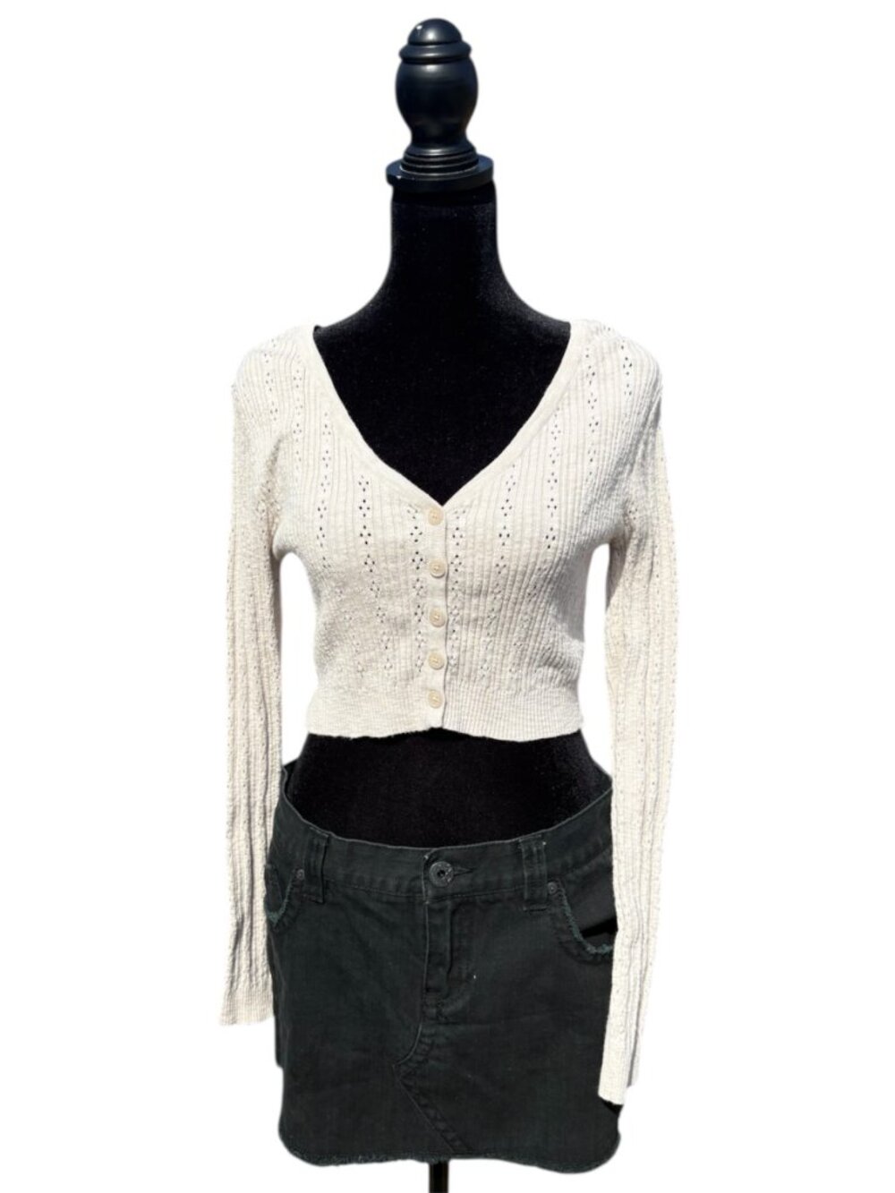 Garage Y2K cropped button up cardigan forest fairy granola‎ cottagecore